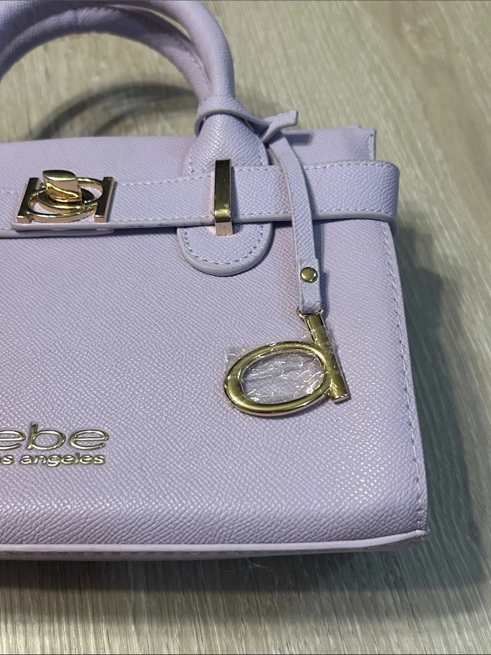 Bebe Los Angeles NWT Evie Satchel Lilac Purple Small Handbag Crossbody Strap - Picture 3 of 8
